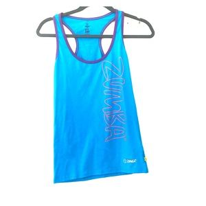 Zumba tank top- blue orange and purple